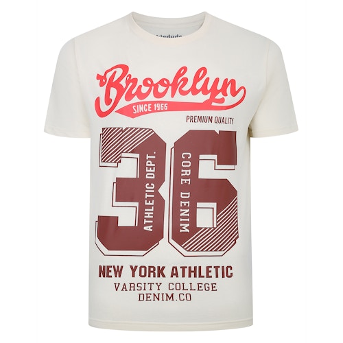 Bigdude Brooklyn Print T-Shirt Cream