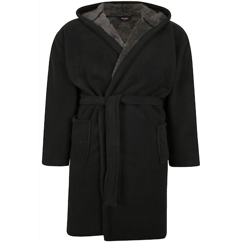 Espionage Bonded Fleece Hooded Gown Black/Charcoal