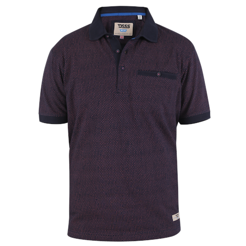 D555 Brightwell All Over Print Polo Shirt Navy