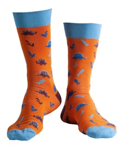 Doris & Dude Dinosaurier Socken Orange 