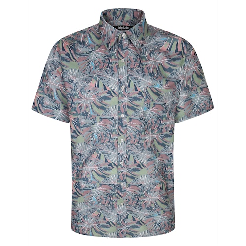 Bigdude Tropical Print Short Sleeve Shirt Multi
