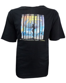 Cotton Valley Beach Day Surfer Print T-Shirt Black