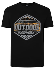 Bigdude Outdoors Print T-Shirt Schwarz