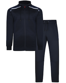 Bigdude Contrast Tricot Hooded Tracksuit Navy