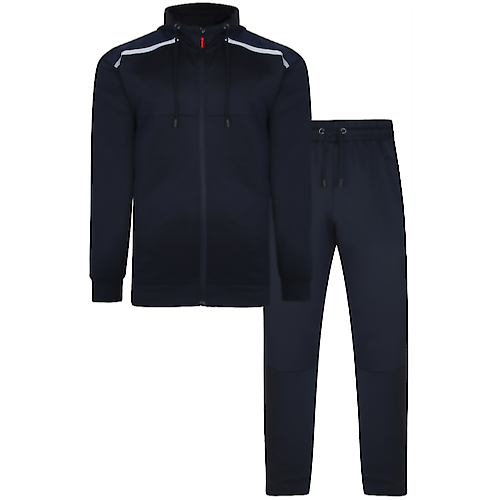 Bigdude Contrast Tricot Hooded Tracksuit Navy