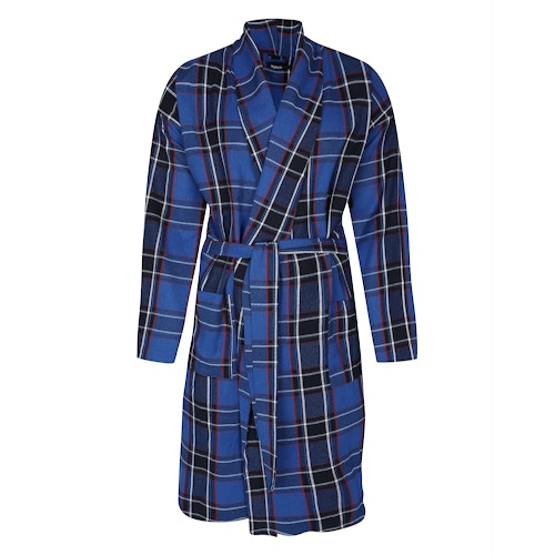 Bigdude Lightweight Check Gown Royal Blue