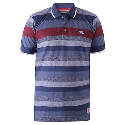 D555 Knightsbridge Yarn Dyed Jacquard Stripe Polo Shirt Blue
