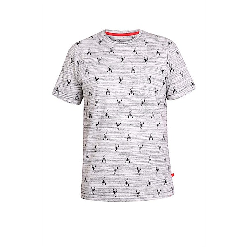 D555 Skorpion Print T-Shirt Grau 