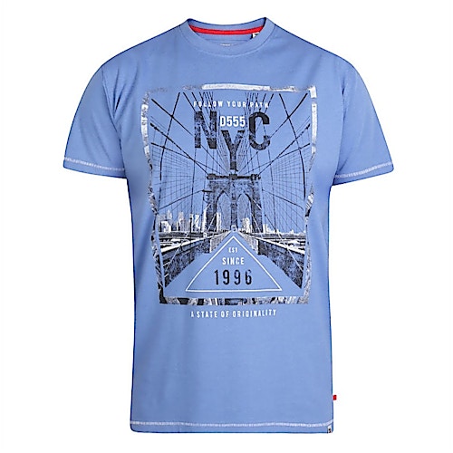 D555 Monty NYC Printed T-Shirt Blue