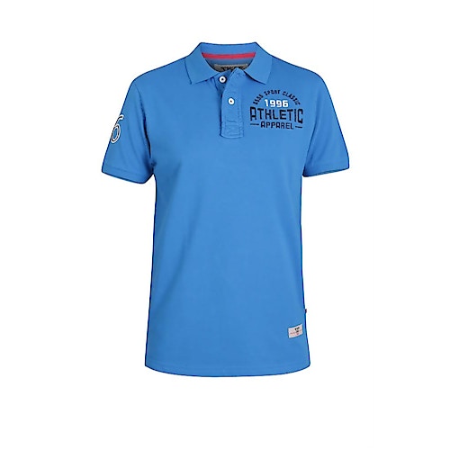 D555 Parker Embroidered Chest Polo Shirt Blue