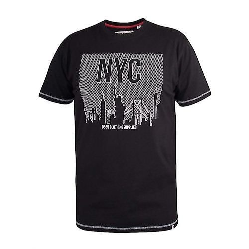 D555 Willoughby NYC Print T-Shirt Schwarz
