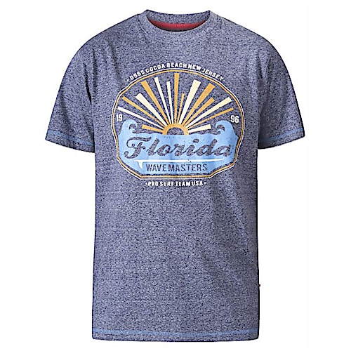 D555 Florida Print T-Shirt Marineblau