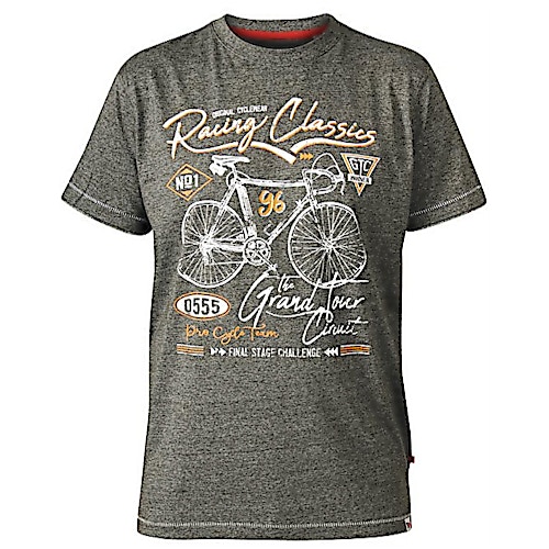 D555 Eastwood Bicycle Crew Neck Printed T-Shirt Khaki Twist