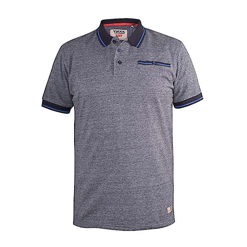 D555 Albany Polo Shirt With Chest Pocket Denim Marl