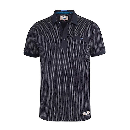 D555 Auckland Jersey Polo Shirt With Chest Pocket Navy