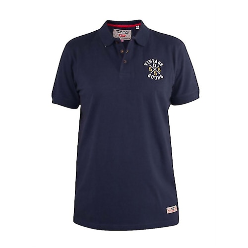 D555 Leroy Polo Shirt With Chest Embroidery Navy