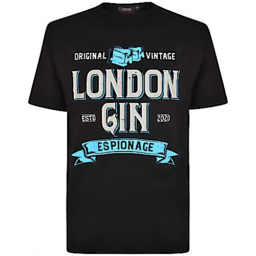 Espionage London Gin Print T-Shirt Schwarz