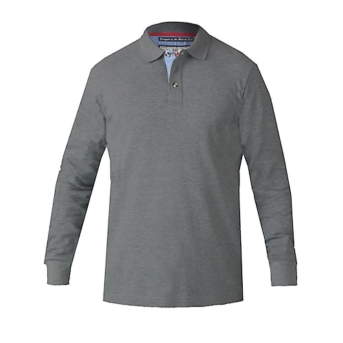 D555 Darvin Long Sleeve Polo Charcoal Tall