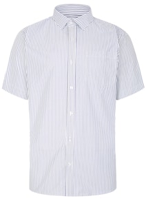 Bigdude Striped Short Sleeve Shirt Blue/White