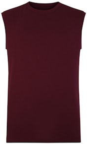 Bigdude Plain Sleeveless T-Shirt Burgundy Tall