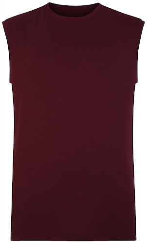Bigdude Plain Sleeveless T-Shirt Burgundy Tall