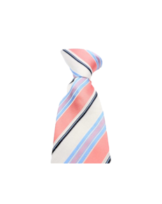 Extra lange gestreifte Krawatte von Knightsbridge, Lachsfarben