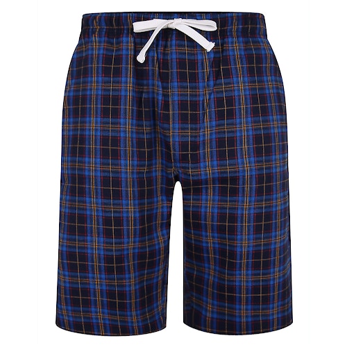 Bigdude Woven Check Pyjama Shorts Royal Blue/Navy