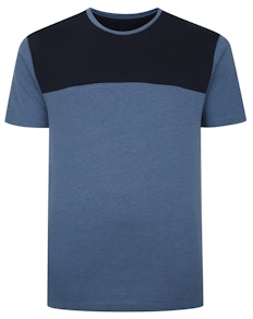 Bigdude Cut & Sew 2 Tone T-Shirt Denim Melange/Navy