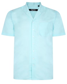 Bigdude Short Sleeve Shirt With Relaxed Collar Aqua