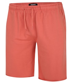 Bigdude – Loopback-Shorts mit offenem Saum, verwaschenes Rot