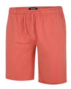 Bigdude – Loopback-Shorts mit offenem Saum, verwaschenes Rot