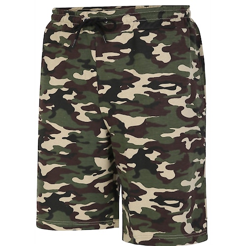 Bigdude Camouflage Print Jogger Shorts Khaki