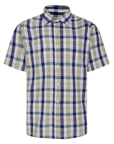 Bigdude Short Sleeve Check Shirt Cream