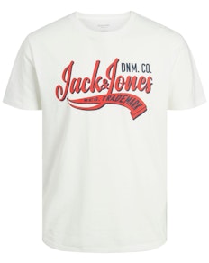 Jack & Jones – Bedrucktes T-Shirt mit Rundhalsausschnitt, Cloud Dancer