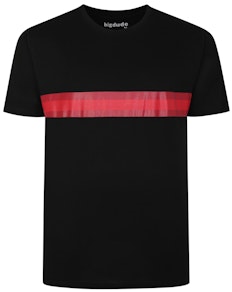 Bigdude Muster Gestreiftes T-Shirt Schwarz/Rot
