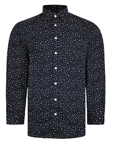 Bigdude Patterned Long Sleeve Shirt Black