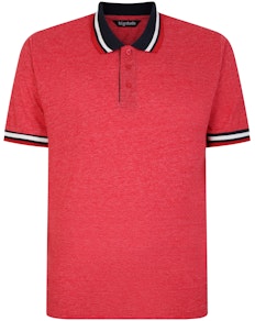 Bigdude Zweifarbiges Kontrast-Poloshirt Rot
