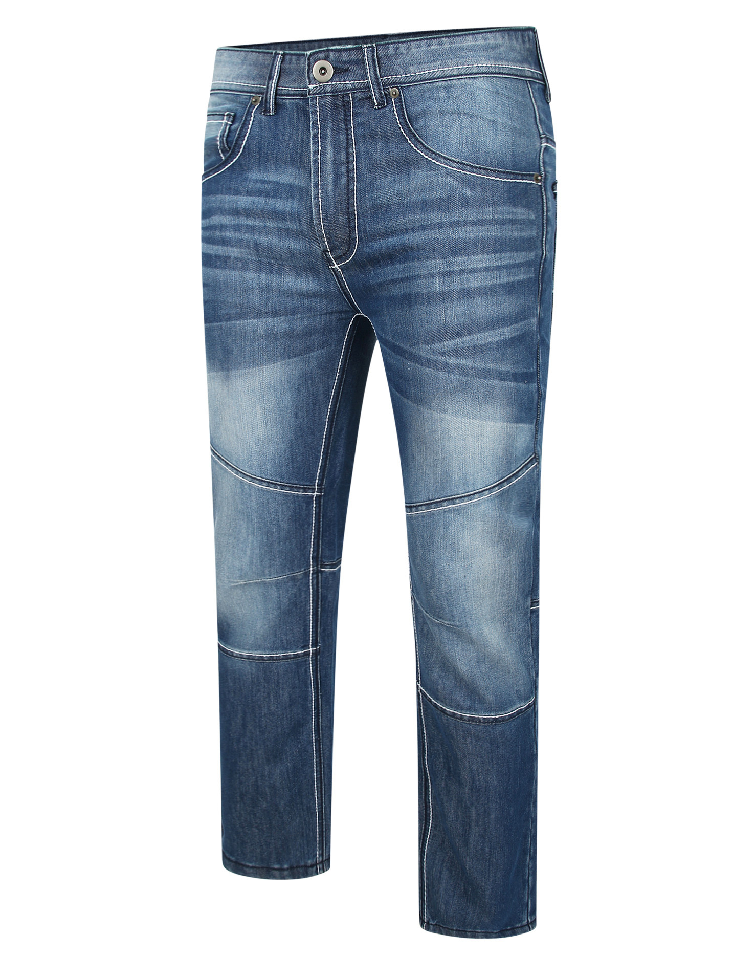 Dark blue cheap moto jeans