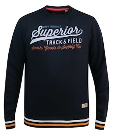 D555 Marlow Superior Track And Field Print Sweatshirt Navy