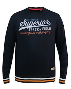 D555 Marlow Superior Track And Field Print Sweatshirt Navy