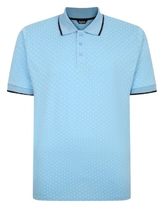 Bigdude – Poloshirt mit Punktemuster, Blau