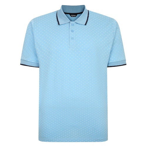 Bigdude Spot Print Polo Shirt Blue