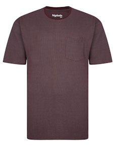Bigdude Jacquard T-Shirt With Pocket Burgundy Tall