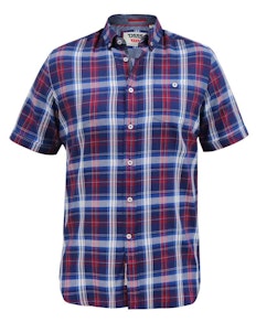 D555 Portland Check Short Sleeve Shirt Blue/Red