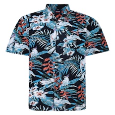 Espionage – Hawaii-Hemd mit Allover-Print, Marineblau/Multi