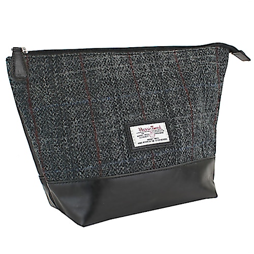 The British Bag Company Grey Harris Tweed Washbag