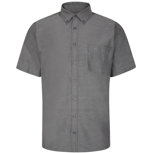 Bigdude Button Down Oxford Short Sleeve Shirt Charcoal