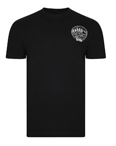 Bigdude 'Stay Wild' Camping Chest Print T-Shirt Black Tall