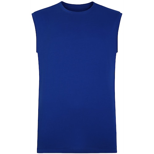 Bigdude Plain Sleeveless T-Shirt Royal Blue Tall