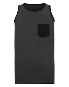 Bigdude Contrast Pocket Vest Charcoal Tall
